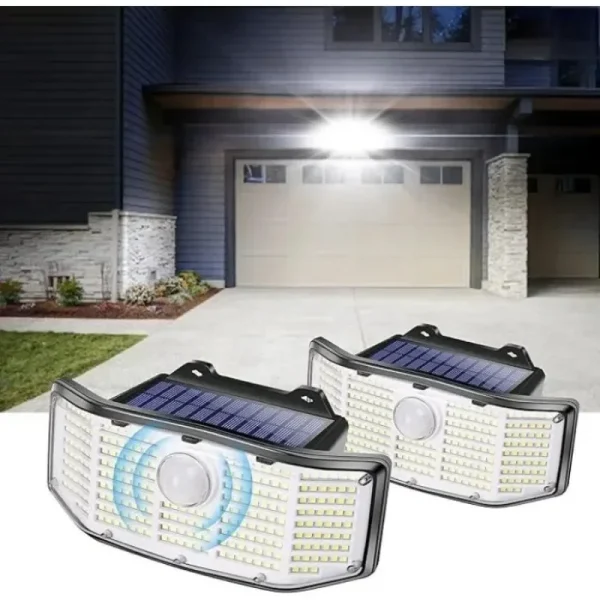 IP65 Waterproof Solar Outdoor Lights - 2 Pack 252 LED Motion Sensor Flood Lights for Backyard Patio