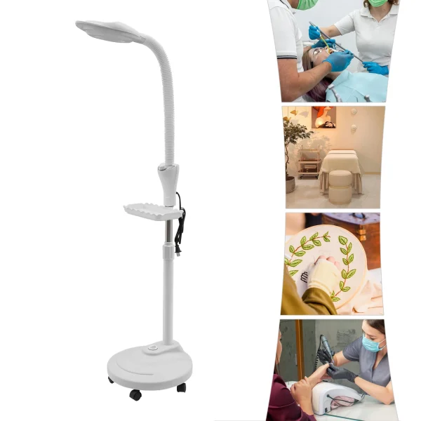16X Magnifying LED Floor Stand Lamp with Adjustable Height & Brightness for Tattoo, Beauty Salon, and Home Use 58W