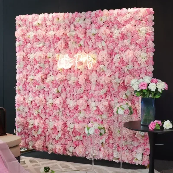 12 PCS Artificial Flower Backdrop, Faux Roses for Wedding, Bridal Shower, Outdoor Decoration